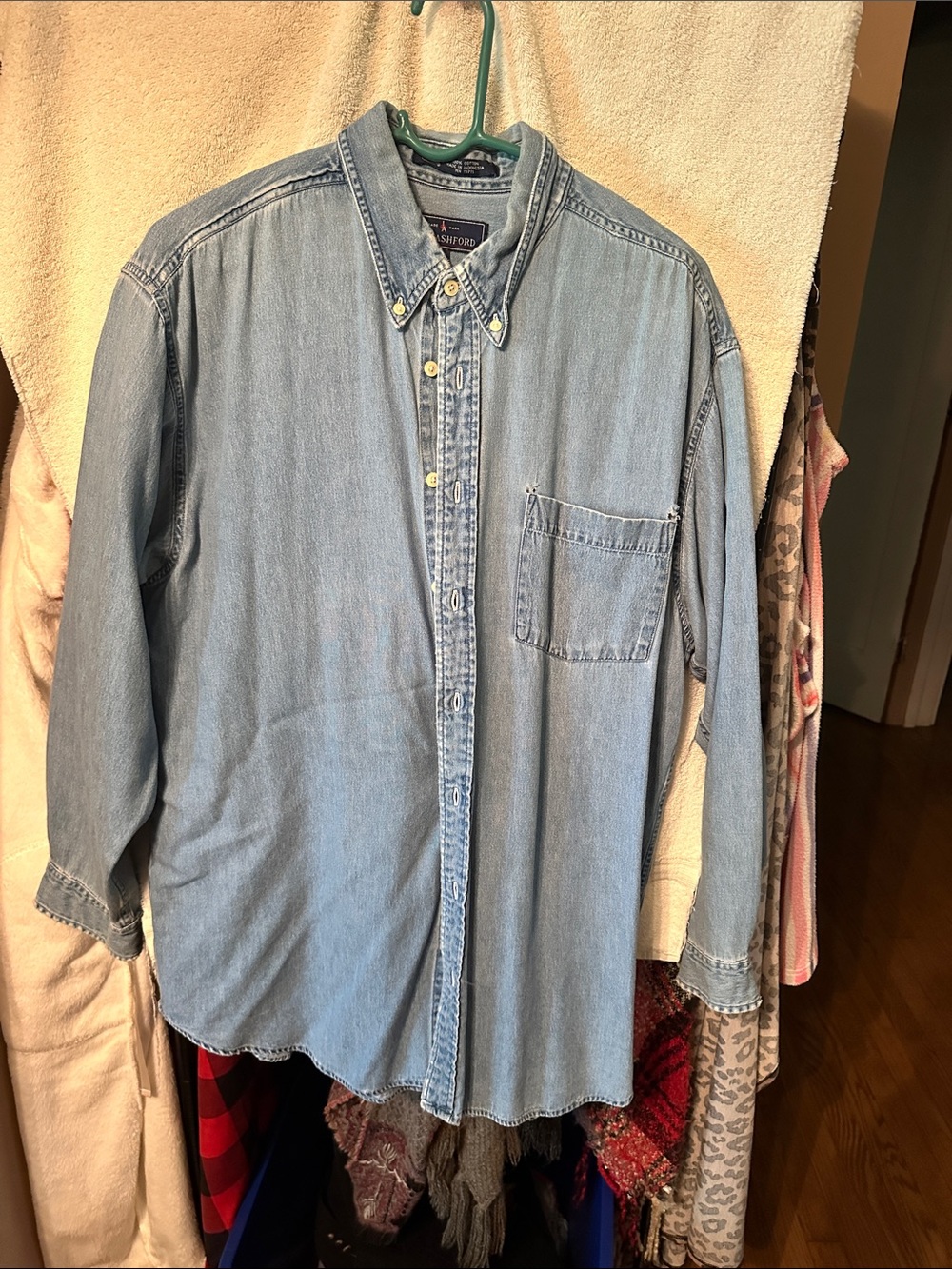 John Ashford Light Blue Denim Button-Down Shirt
